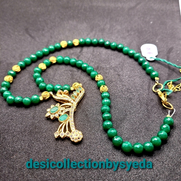 NATURAL STRAND GREEN EMERALD ROUND BEADS NECKLAC - Picture 8 of 9